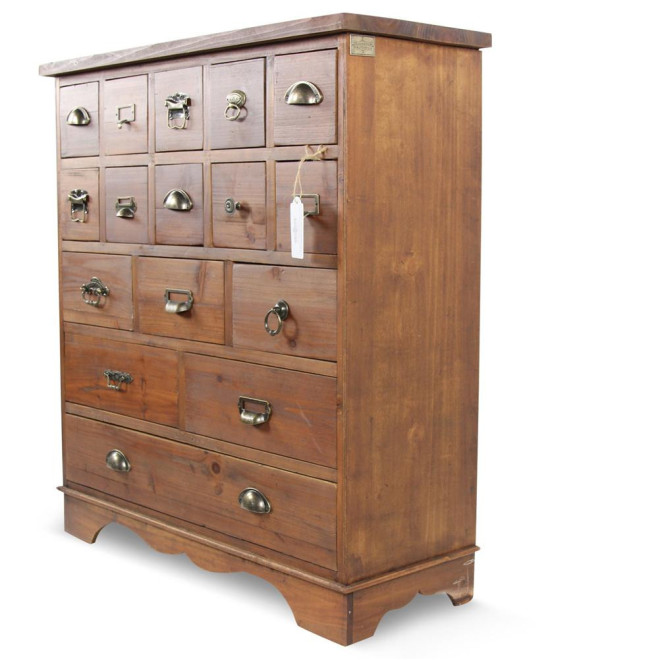 Commode Grainetier 16 Tiroirs Bois 86x33x95.5cm
