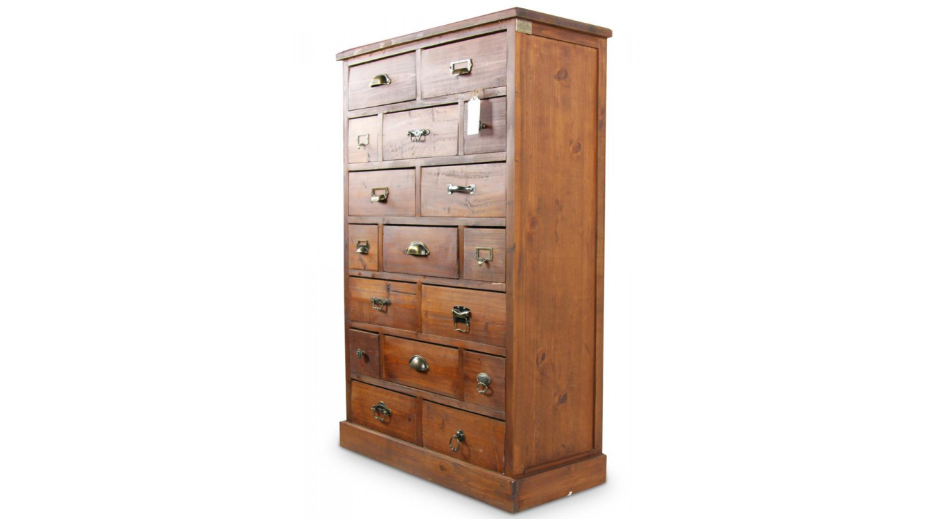 Chiffonnier 17 Schubladen Holz 75.5x34x116cm