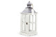 Lanterna in legno bianco cerato 19x19x47cm