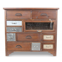 Commode Grainetier 11 Tiroirs Bois 90x34x80cm