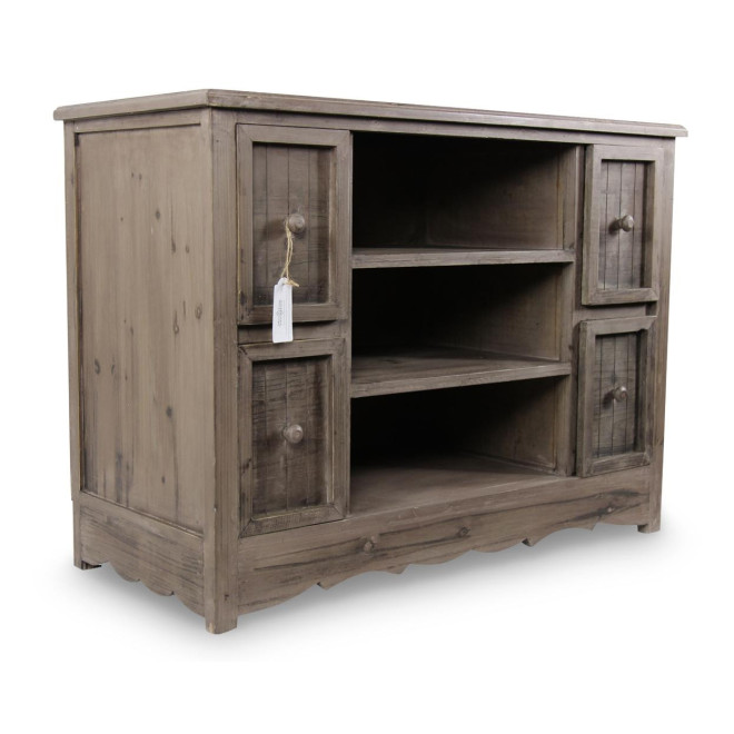 Commode 4 Tiroirs Bois 102x45x75cm