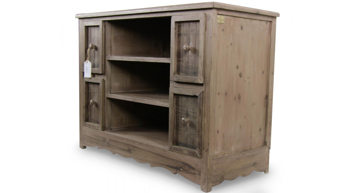 Commode 4 Tiroirs Bois 102x45x75cm