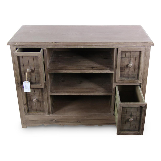 Commode 4 Tiroirs Bois 102x45x75cm