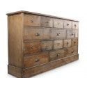 Aparador de madera con 16 cajones 170x35x92cm