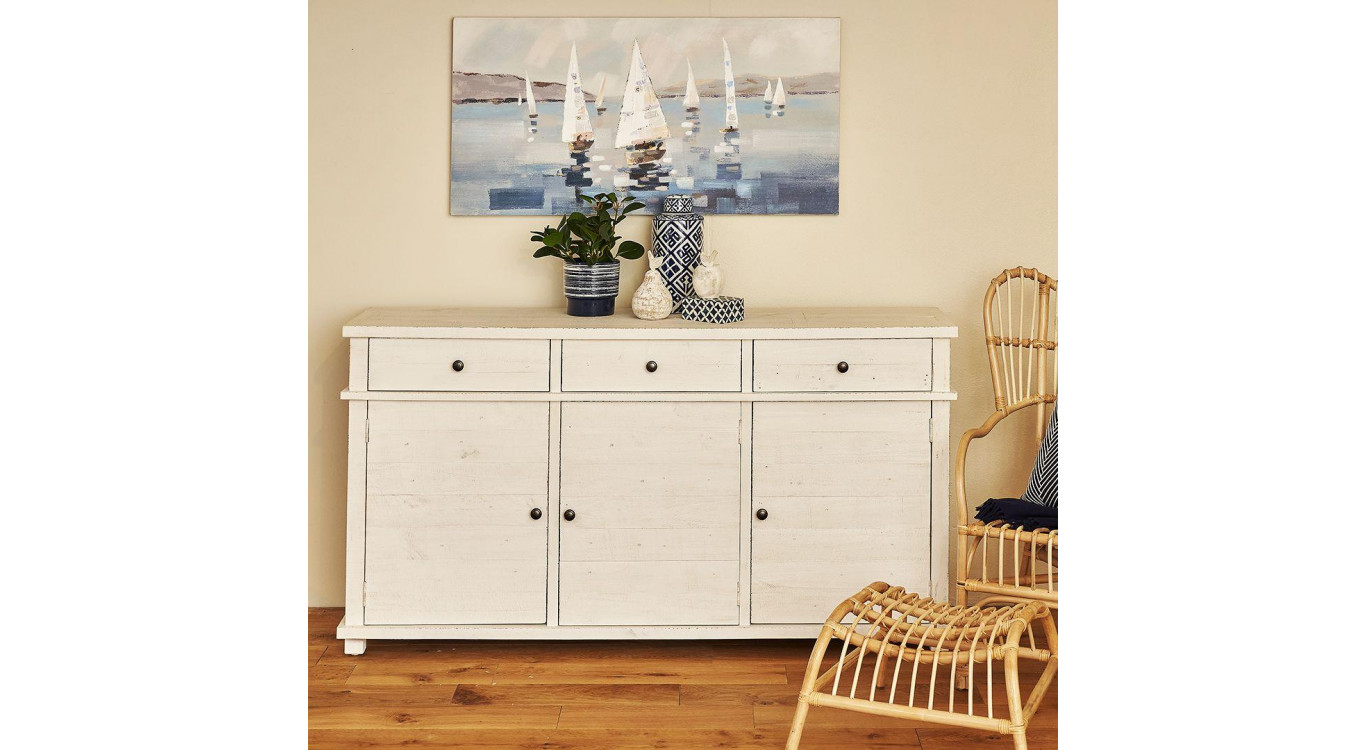 Holztruhe Weiß 172x45x90cm