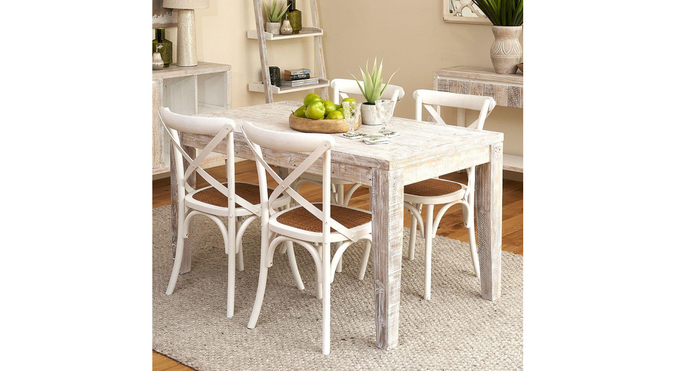 Table à Manger Bois Gris 140x80x76cm