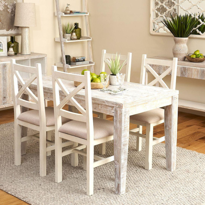 Table à Manger Bois Gris 140x80x76cm