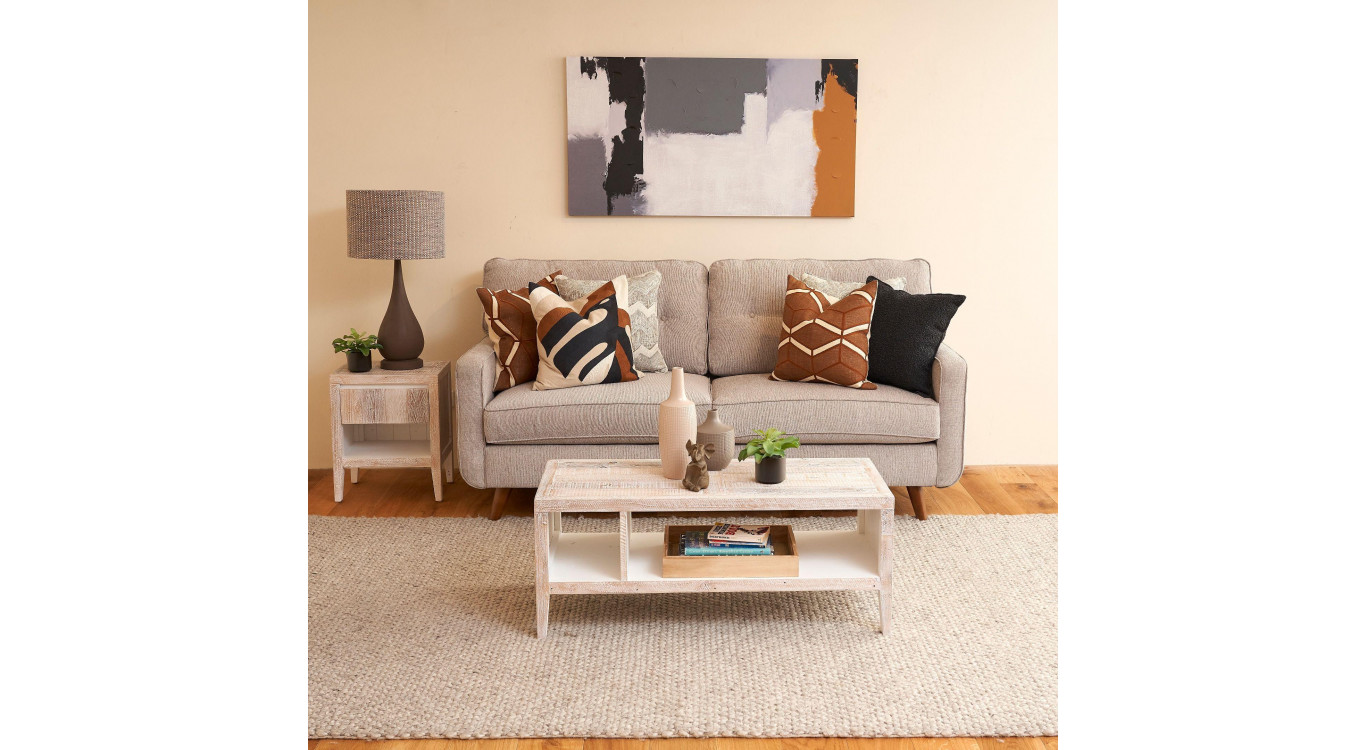 Table Basse Bois Gris 110x50x45cm