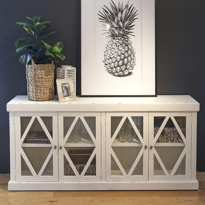 Bahut Bois Gris 187x40.5x81cm