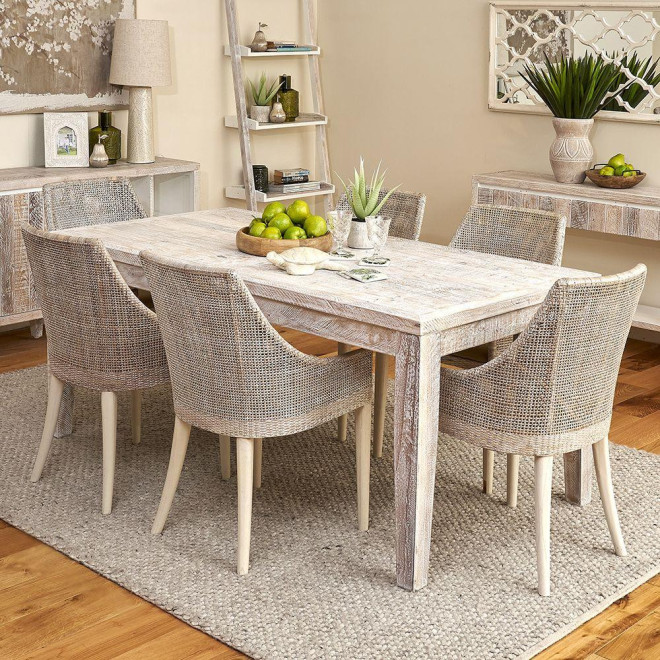 Table à Manger Bois Gris 180x90x76cm