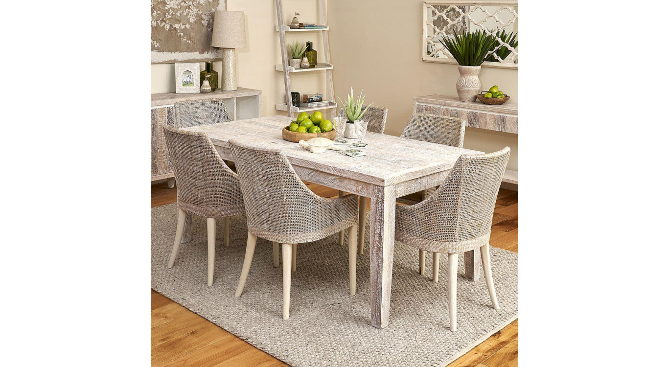 Table à Manger Bois Gris 180x90x76cm
