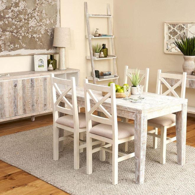 Anrichte Holz Grau 176x40x81cm
