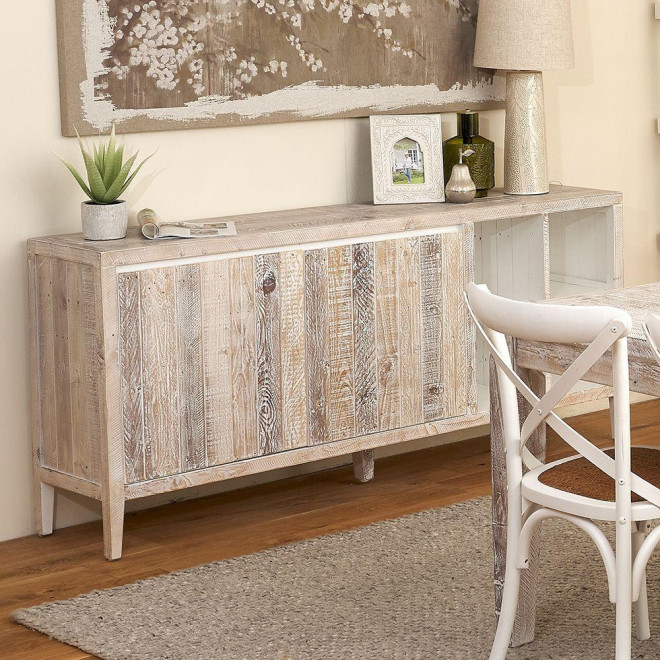 Buffet Bois Gris 176x40x81cm