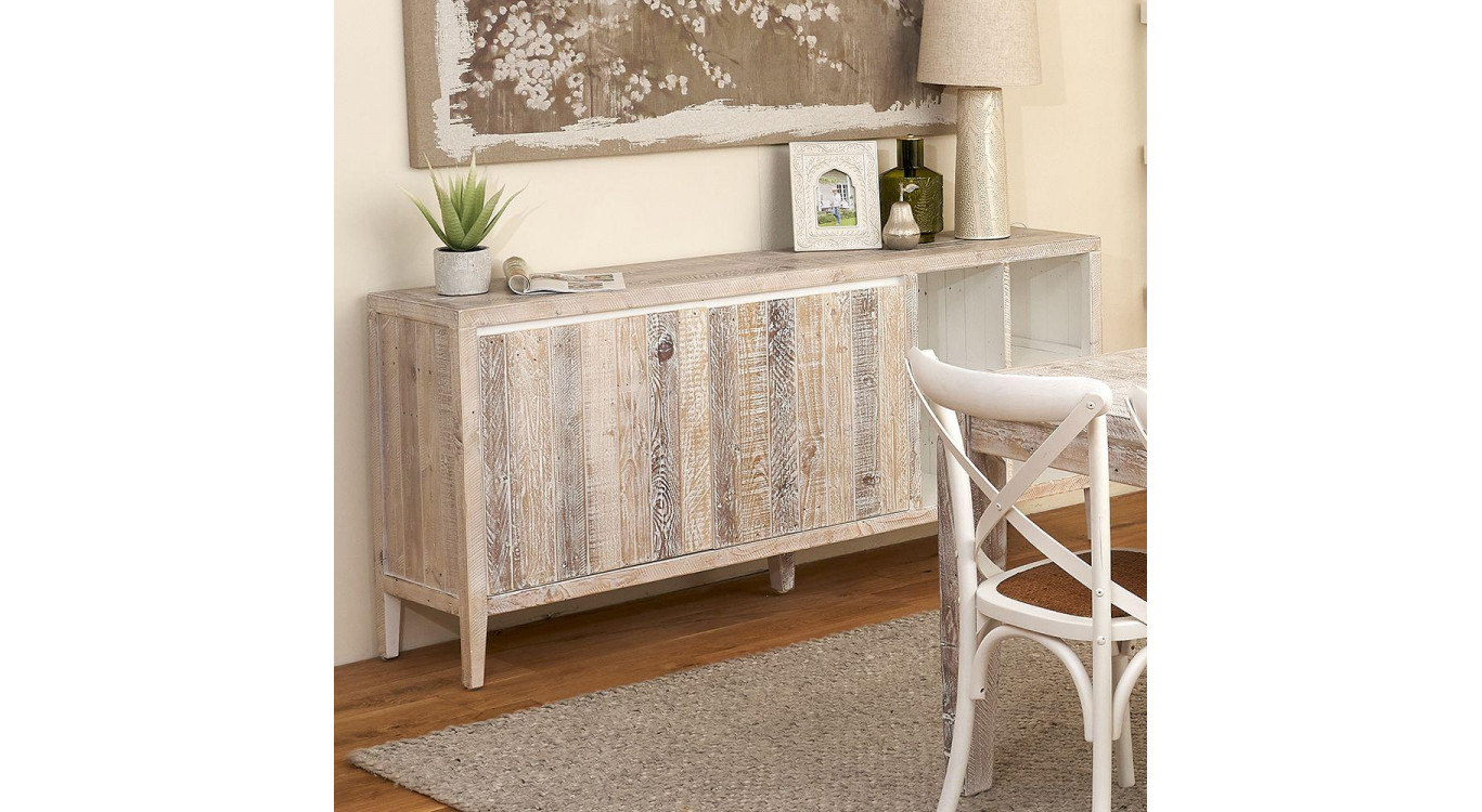 Anrichte Holz Grau 176x40x81cm
