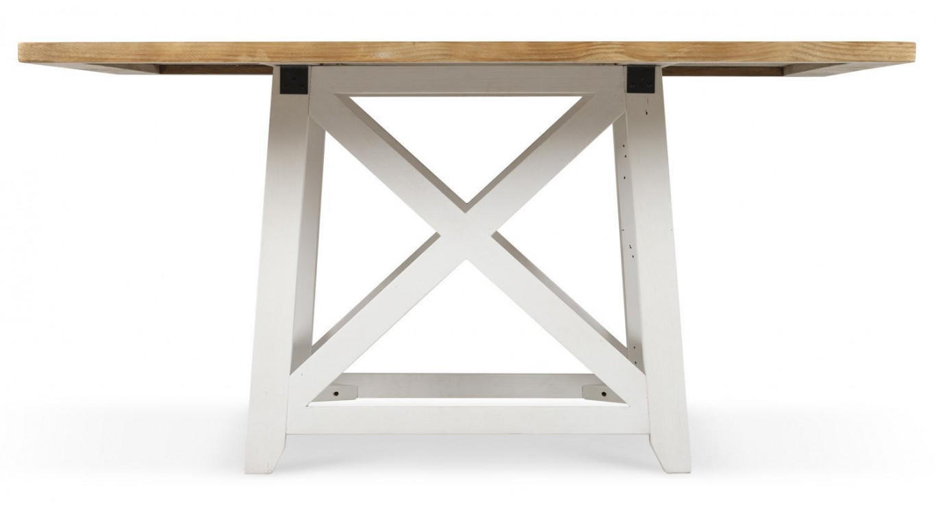 Table à Manger Bois Blanc 150x150x77cm