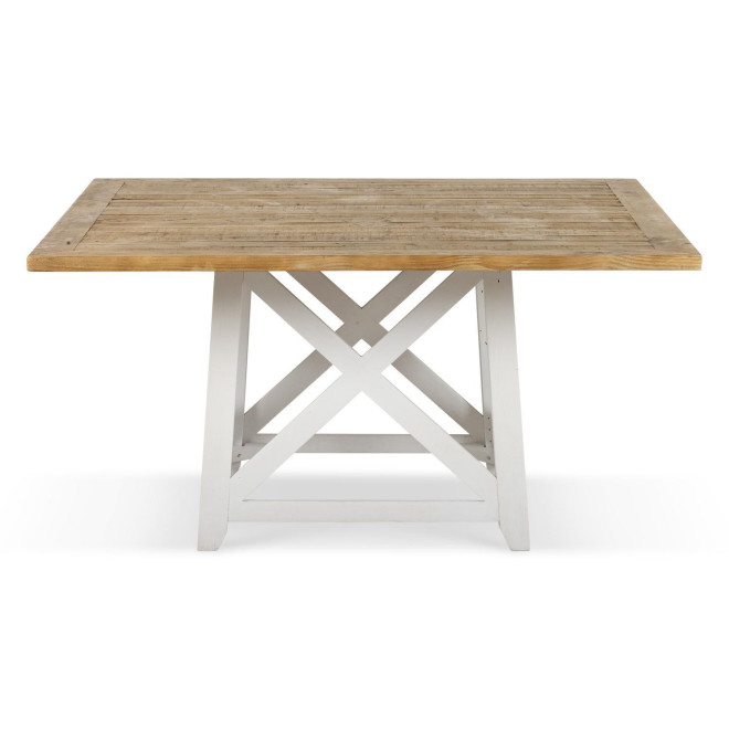 Table à Manger Bois Blanc 150x150x77cm