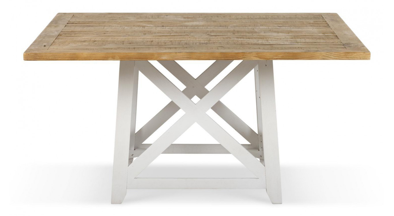 Table à Manger Bois Blanc 150x150x77cm