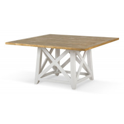 Table à Manger Bois Blanc 150x150x77cm
