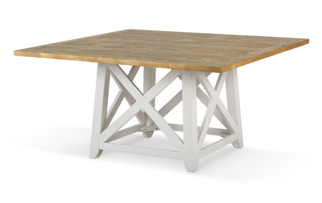 Table à Manger Bois Blanc 150x150x77cm
