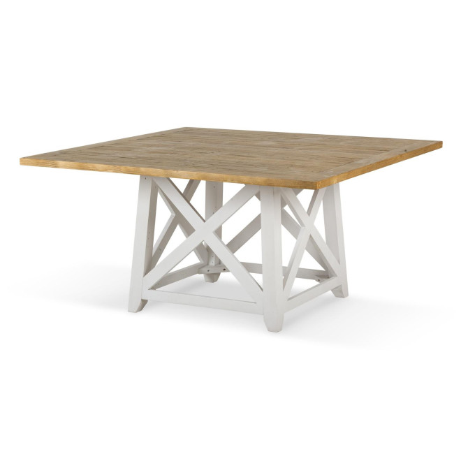 Table à Manger Bois Blanc 150x150x77cm