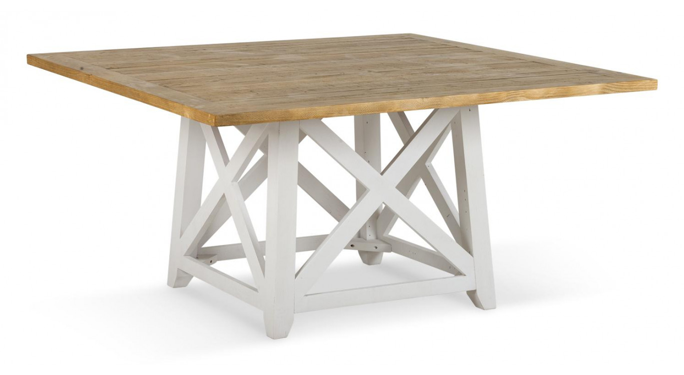 Table à Manger Bois Blanc 150x150x77cm