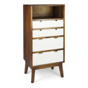 Chiffonnier 4 cassetti in legno bronzo marrone 60x45x125cm