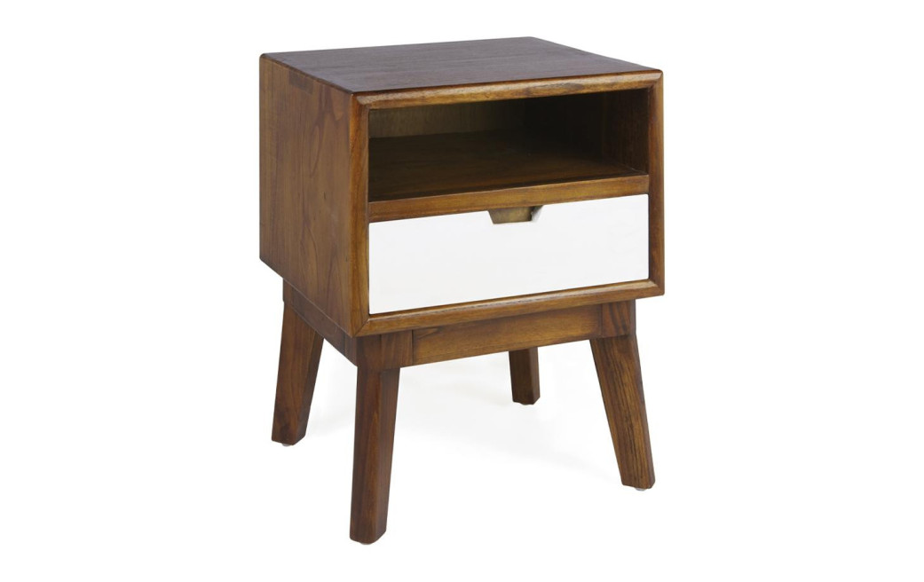 Nachttisch 1 Schublade Holz Bronze Braun 45x40x55cm