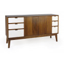 Truhe mit 6 Schubladen Holz Bronze Braun 160x45x84cm