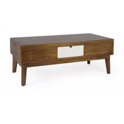 Couchtisch 2 Schubladen Holz Bronze Braun 115x60x45cm