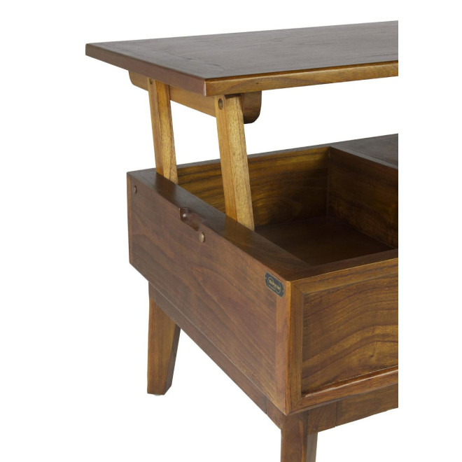 Table Basse 2 Tiroirs Bois Bronze Marron 115x60x45cm