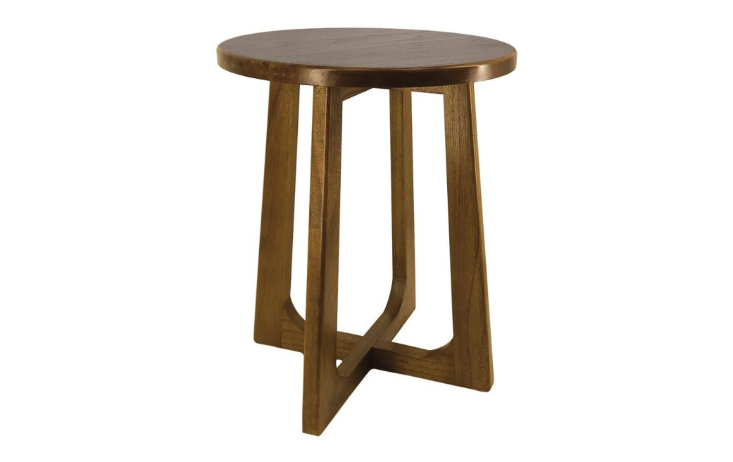 Console ronde Bois Marron 45x45x55cm