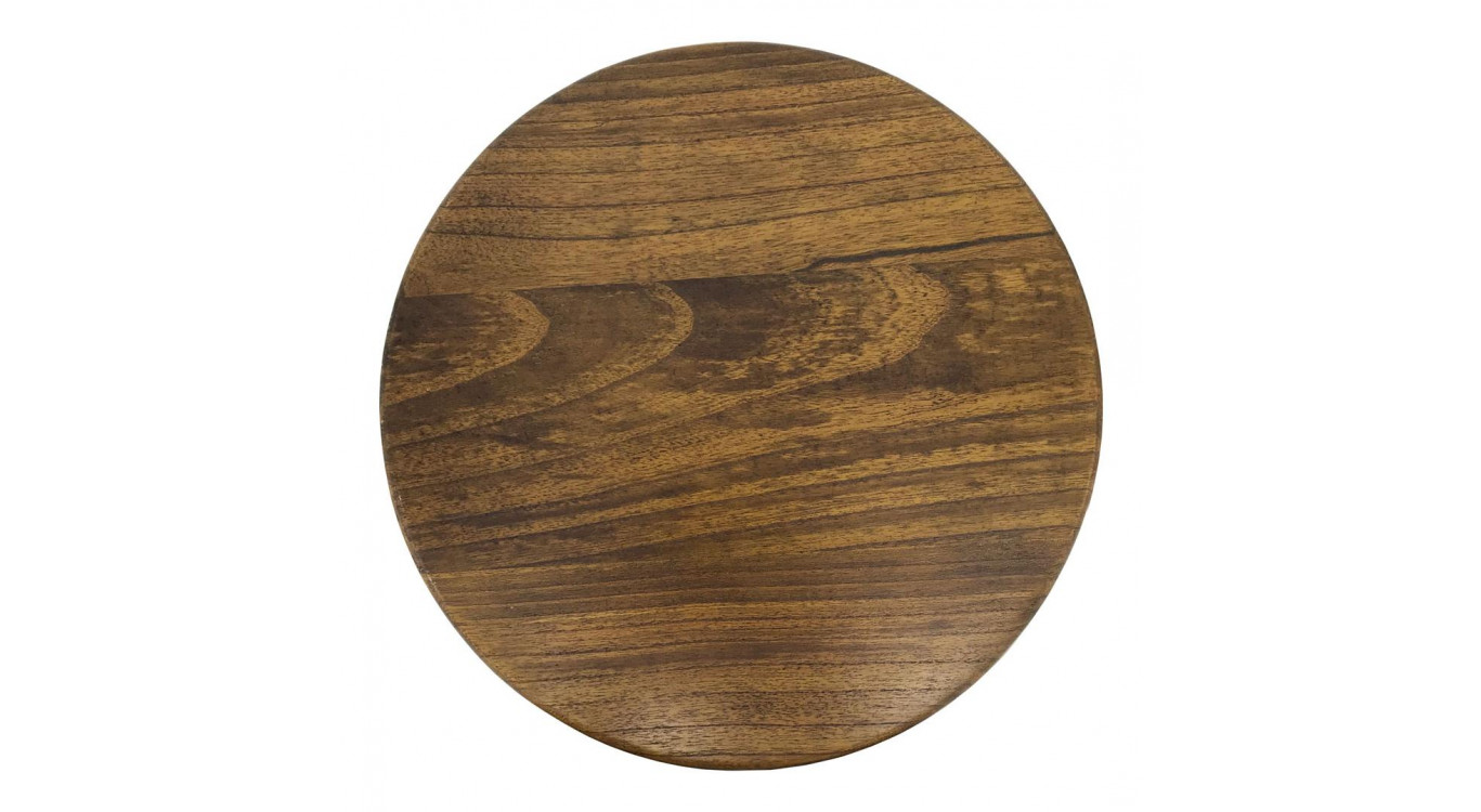 Console ronde Bois Marron 45x45x55cm