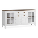 Aparador 3 Cajones Madera Bronce Blanco 180x45x90cm