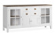 Credenza a 3 cassetti in legno bianco bronzo 180x45x90cm