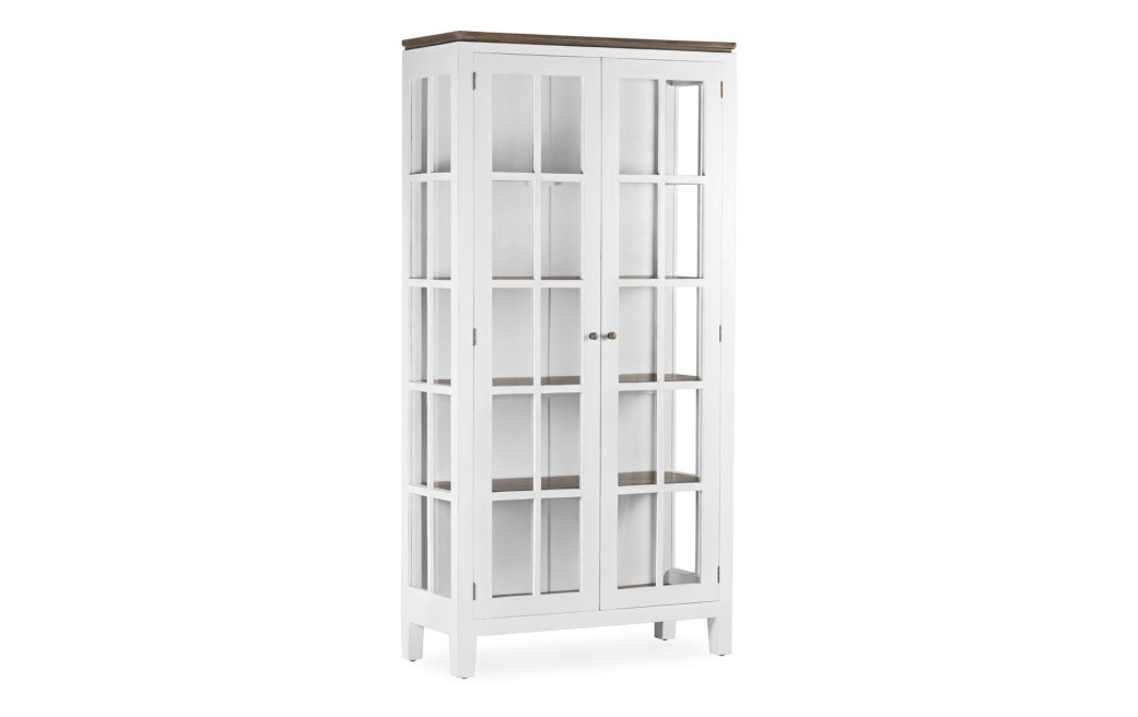 Vaisselier Bois Bronze Blanc 95x40x190cm