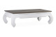 Niedriger Holztisch Weiß 125x70x40cm