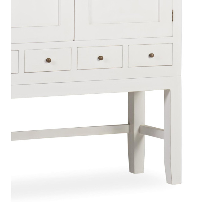 Vaisselier 4 Tiroirs Bois Bronze Blanc 110x40x180cm