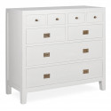 Cassettiera a 8 cassetti in legno bianco bronzo 110x40x100cm