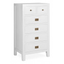 Chiffonnier 6 Drawer Wood Bronze White 60x45x110cm
