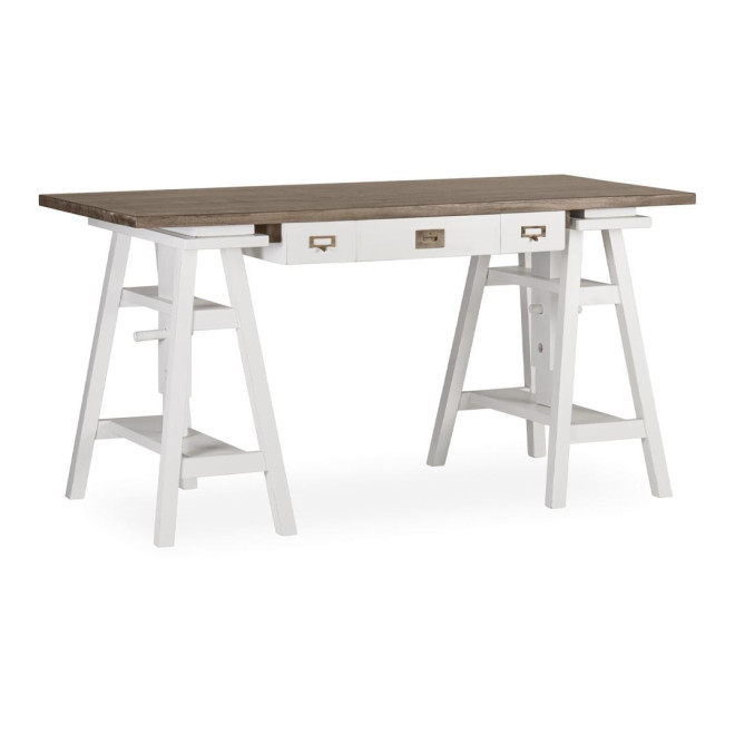Schreibtisch 3 Schubladen Holz Bronze Weiß 150x70x78cm