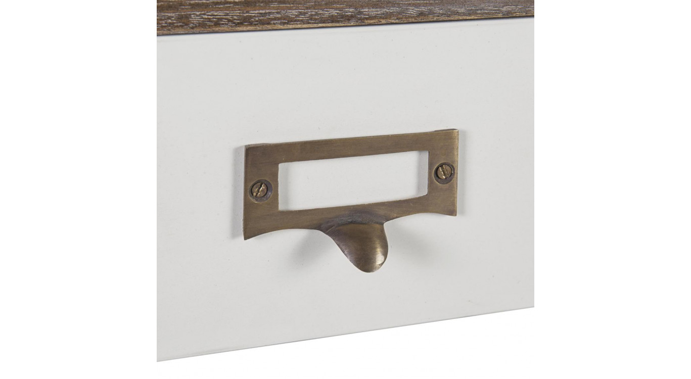 Schreibtisch 3 Schubladen Holz Bronze Weiß 150x70x78cm