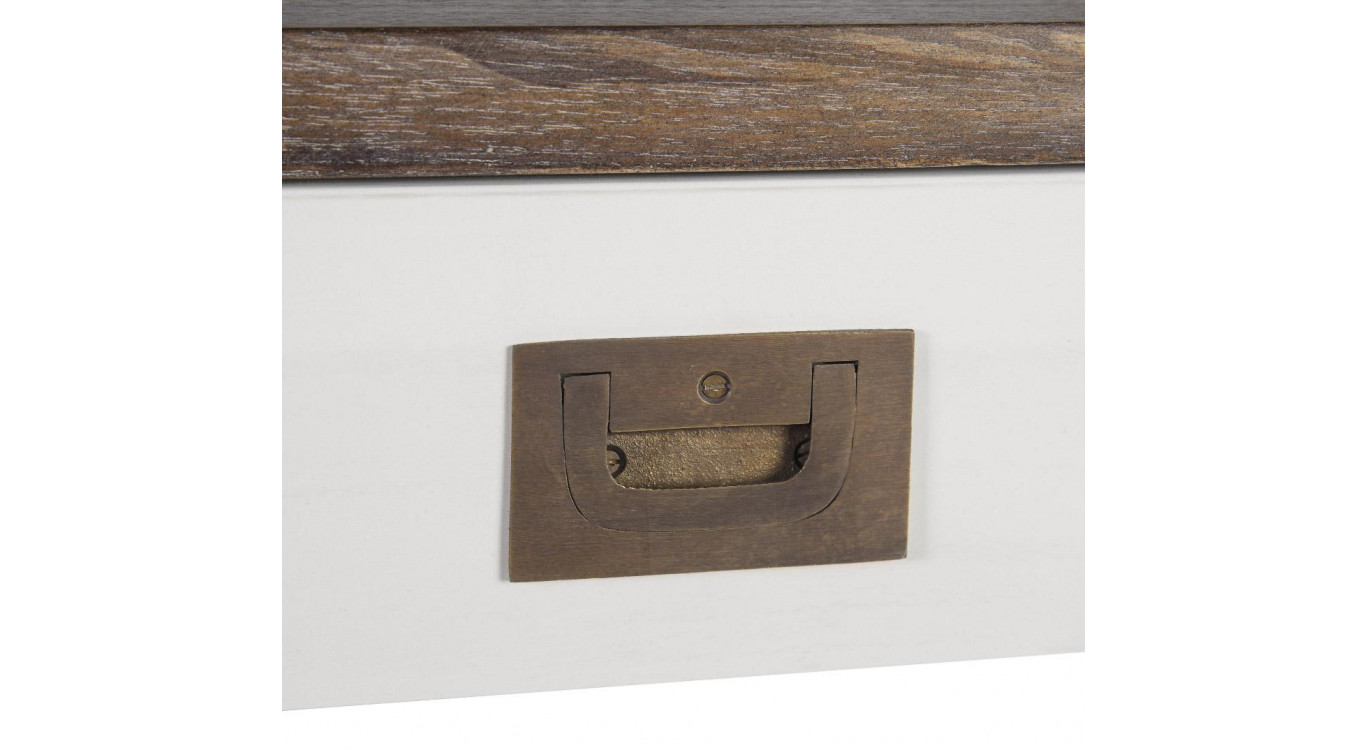Schreibtisch 3 Schubladen Holz Bronze Weiß 150x70x78cm