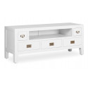 Porta TV in legno a 3 cassetti Bronzo Bianco 125x40x50cm