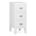 Comodino a 3 cassetti in legno bianco bronzo 30x36x72cm
