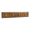 Appendiabiti 4 ganci Legno Bronzo Marrone 80x10x15cm