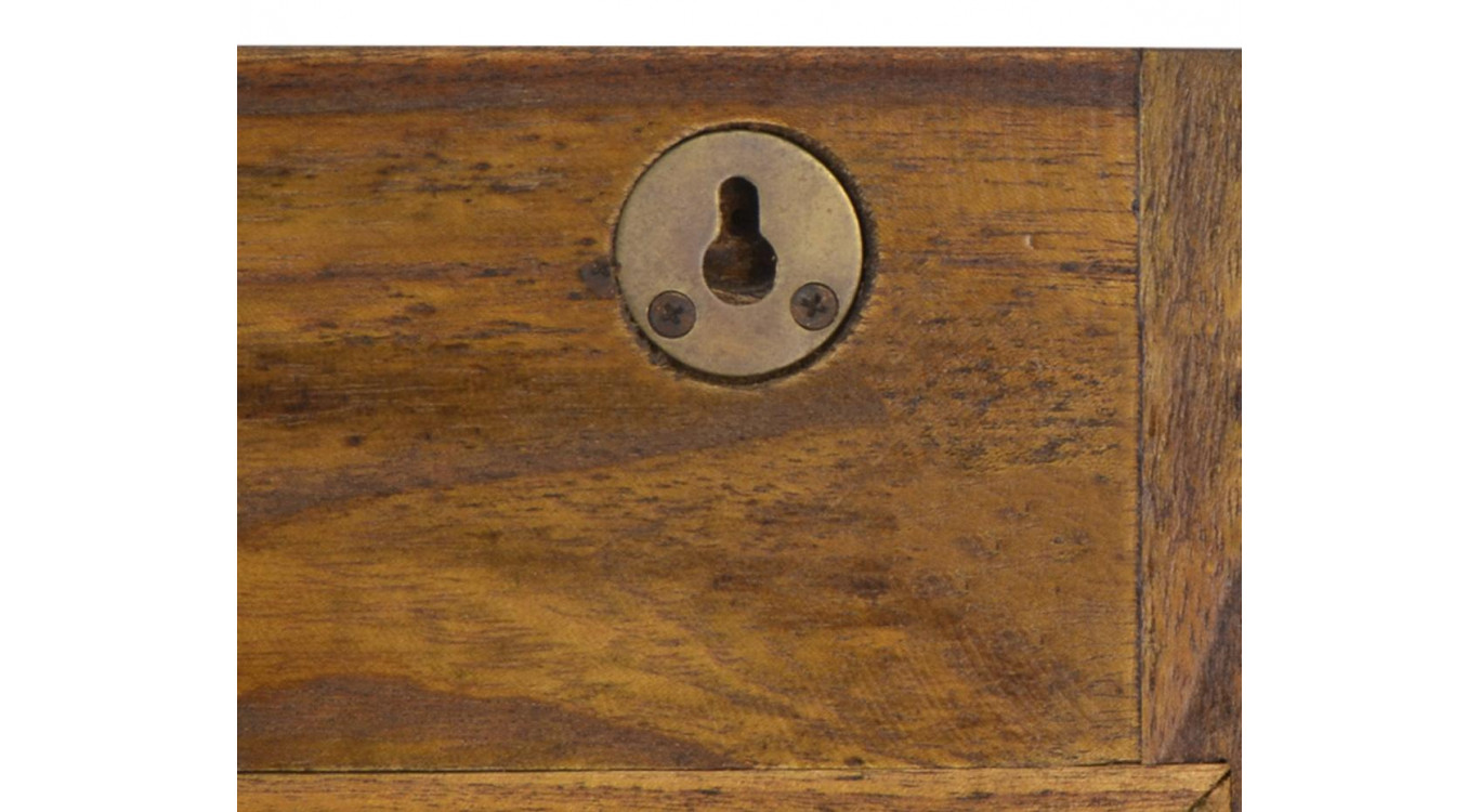 Patère Portemanteau 4 Accroches Bois Bronze Marron 80x10x15cm