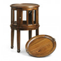 Round Bronze Wooden Console 50x50x78cm