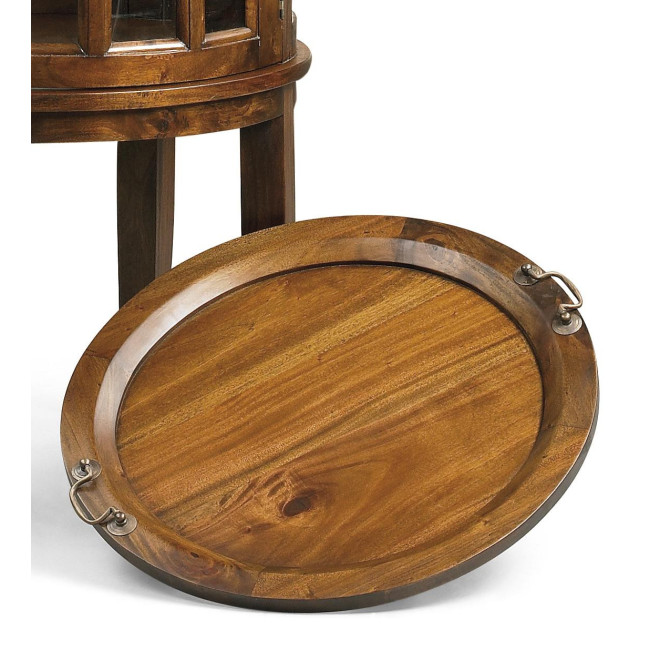 Runde Konsole Holz Bronze Braun 50x50x78cm