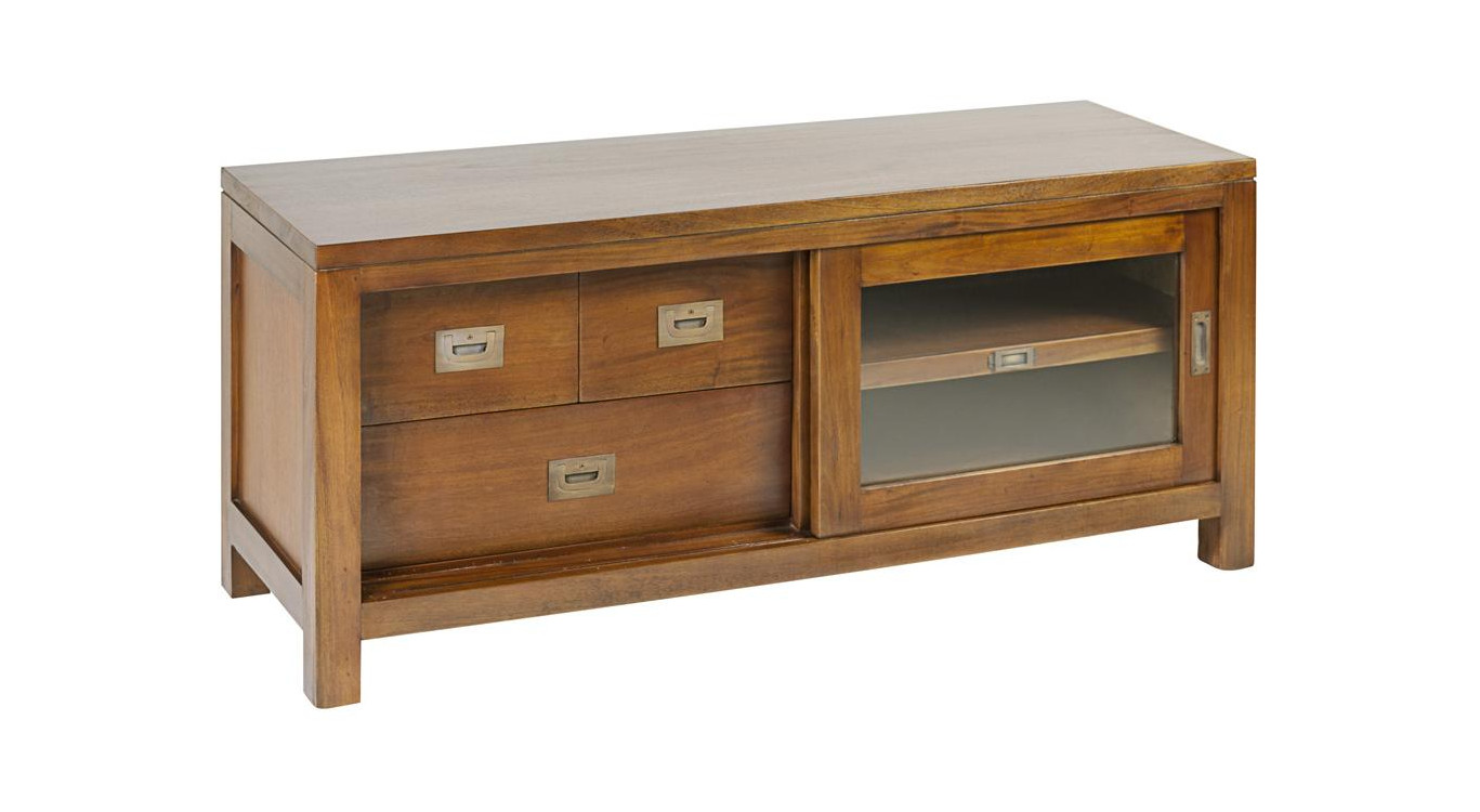 TV-Möbel mit 3 Schubladen Holz Bronze Braun 115x40x50cm