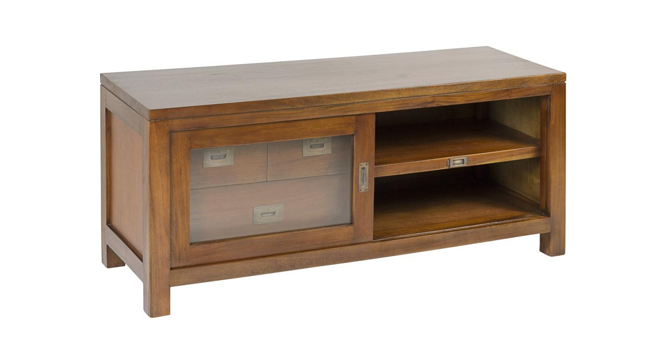 TV-Möbel mit 3 Schubladen Holz Bronze Braun 115x40x50cm